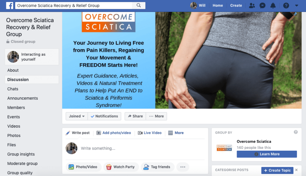 overcome sciatica facebook community